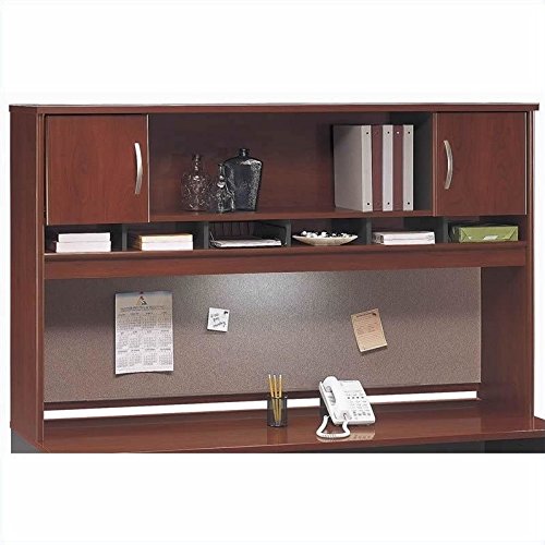 Bush Business Series C 4-Piece U-Shape Bow-Front Desk in Hansen Cherry