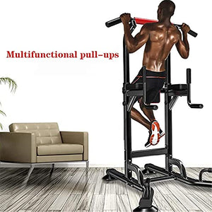 JYMBK Home Gym Tower Body Building Dip Stand Chin Up Bar Power Tower, Pull Up Bar, Home Gym Height Adjustable Multi-Function Fitness Strength Training Equipment Exercise