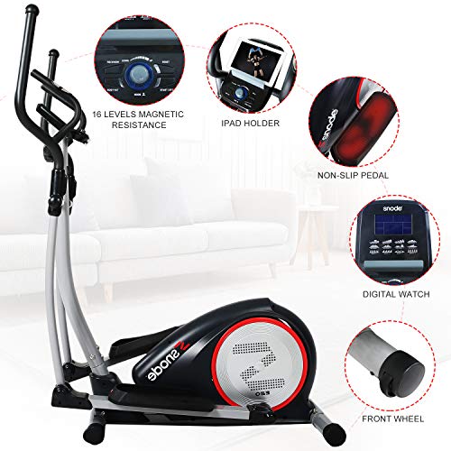 SNODE E20i Magnetic Elliptical Machine Trainer Fitness Exercise Equipment for Home Workout with Bluetooth Capability