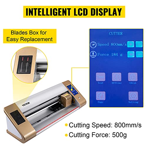 VEVOR Vinyl Cutter Machine, 18" Max Paper Feed Cutting Plotter with Camera Contour Cutting