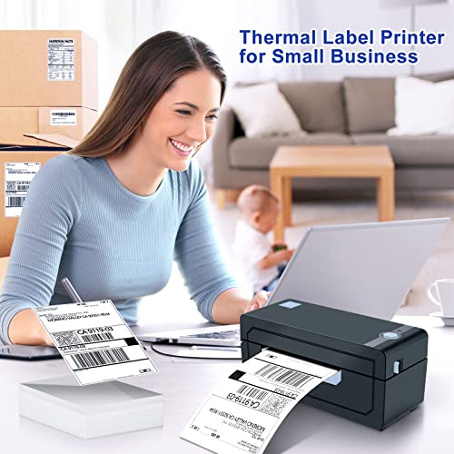 Shipping Label Printer - 150mm/s 4x6 Thermal Label Printer, Label Printer for Shipping Packages Small Business, Compatible with Shopify Ebay Amazon Etsy, Support Windows, Mac