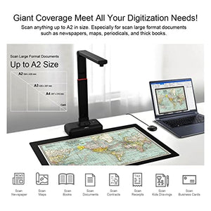 Bevve Smart Document Scanner S21 - A2/A3 Large Format 23MP High Resolution - Auto-Flatten & Multi-Language Support