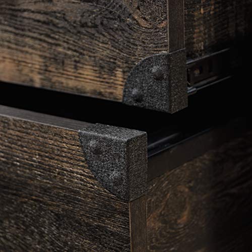 Corner Office Desk Industrial Style Storage Drawers L Shaped Workstation Furniture Laptop PC Table Study Writing Reading
