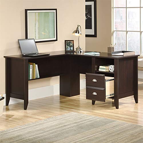Pemberly Row L Shaped Computer Desk in Jamocha Wood