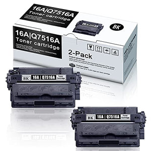 2 Pack Compatible 16A Q7516A Toner Cartridge Replacement for HP 5200 Q7543A 5200N Q7544A 5200tn Q7545A 5200dtn Q7546A 5200L Q7547A Printer Ink Cartridge.