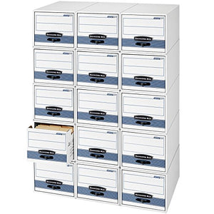 Bankers Box STOR/DRAWER STEEL PLUS Extra Space-Saving Filing Cabinet, Stacks up to 5 High, Legal, 6 Pack (00312) , White