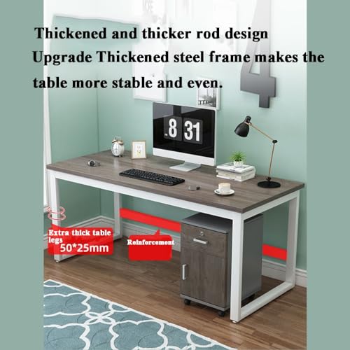 NIZAME Executive Desk with Adjustable Foot Cushion, Carbon Steel Frame - Black, 140x60x75cm