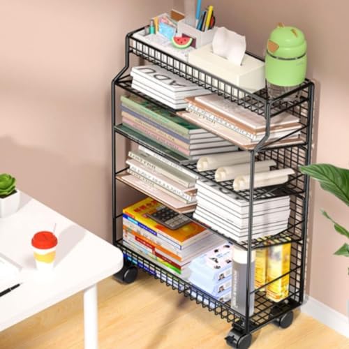 GaRcan Small Bookshelf with Wheels