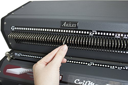 Akilies CoilMac-EX41+ Plus Coil Binding Machine, Electric Oval Hole Punch & Inserter 4:1