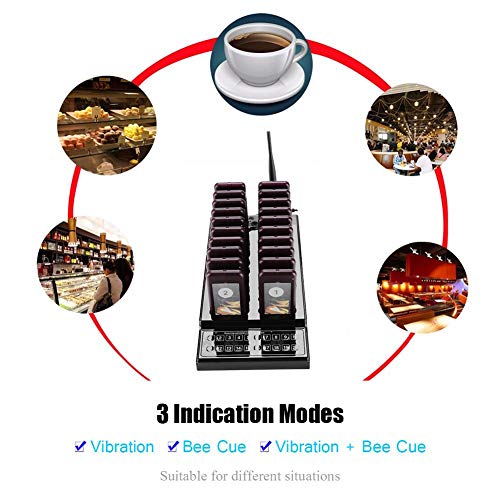 Tosuny Wireless Restaurant Paging System with 20 Pagers & Keypad