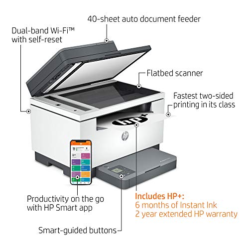 HP LaserJet MFP M234sdwe Wireless Black & White Printer with bonus 6 free months Instant Ink with HP+ (6GX01E)