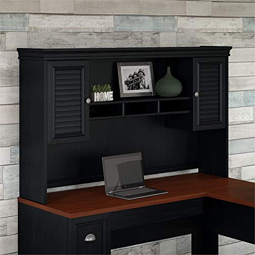 Scranton & Co Hutch for L Shaped Desk in Antique Black