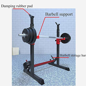 Byakns Household Squat Rack Squat Stands Bench Press Stand Height-Adjustable Weight Lifting Rack Portable Strength Training Equipment 200kg Max Load