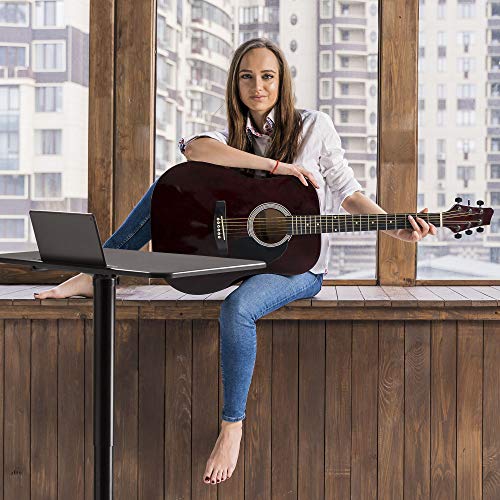AVLT 44" Ambidextrous Pneumatic Laptop Standing Desk Cart - Mobile Rolling Computer Projector Cart