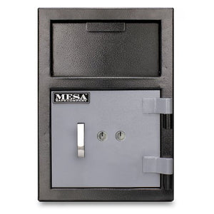 Mesa Safe MFL2014K All Steel Depository Safe with Key Lock, 0.8-Cubic Feet, Black and Grey