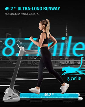 OVICX Folding Portable Treadmill Electric Foldable Treadmills with Bluetooth Installation-Free Running Treadmill for Home Office Use