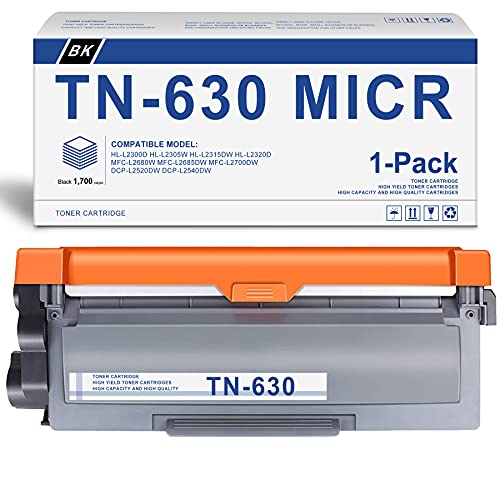 (Black,1-Pack) Compatible TN-630 MICR Toner Cartridge Replacement for Brother TN630 HL-L2300D HL-L2305W HL-L2315DW Printer Toner Cartridge