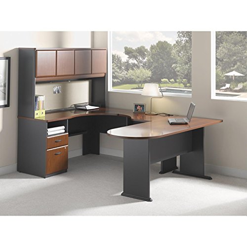 Bush Business Furniture Series A Collection 72W Universal Freestanding Peninsula in Hansen Cherry
