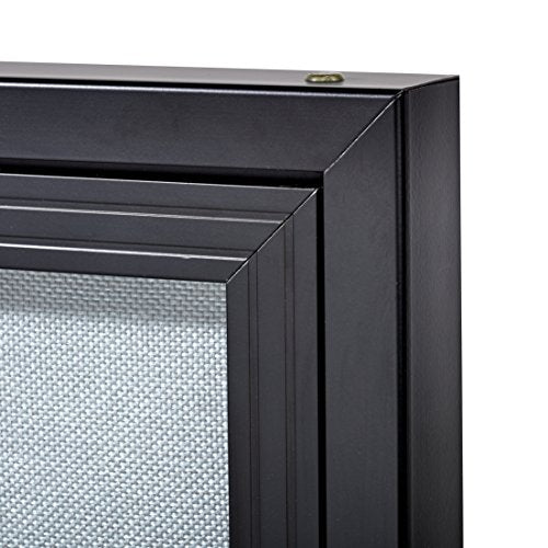 Adir Enclosed Bulletin Board - Double Door Locking Cork Board Display Board for Home, School, Office and More. 48"x36" (Black / Gray)