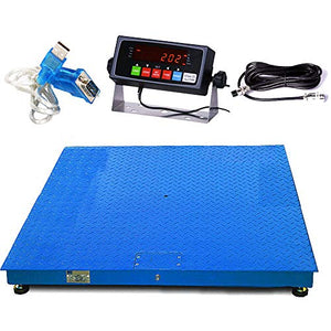 PEC Scales Steel Floor Scale, Accurate Pallet Scale with Smart Digital Indicator for Warehouse Shipping and Heavy Duty Industrial Weighing (48”x48”)