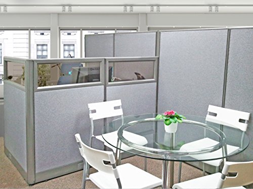 GOF Partial Glass Panel Office Partition Wall Divider (48w x 60h, 3 Qty)
