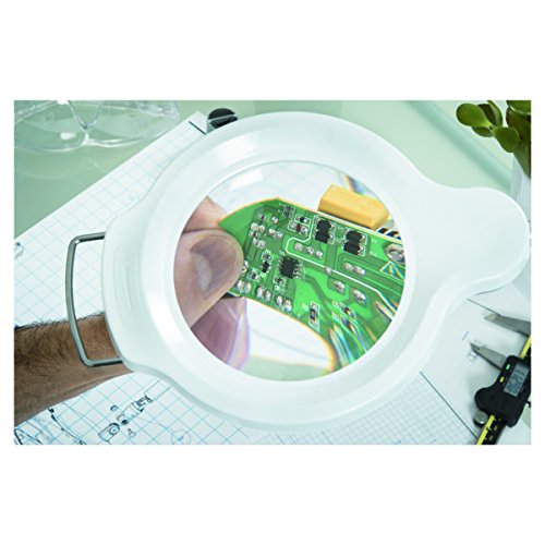 BLACK+DECKER PureOptics Summit Zoom Magnifier LED Desk Lamp, 5-Diopter Lens, 6 Dimming Levels, White