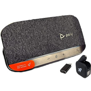 Global Teck Worldwide GTW Bundle with Poly SYNC 20+ USB-C Bluetooth Speakerphone - Streaming Voice/Video, Distance Learning, Remote Work - Zoom, Webex, Meet, Teams