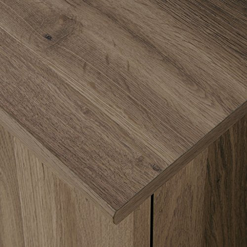 Sauder 417586 Harbor View Computer Desk, L: 66.14" x W: 66.14" x H: 30.28", Salt Oak finish