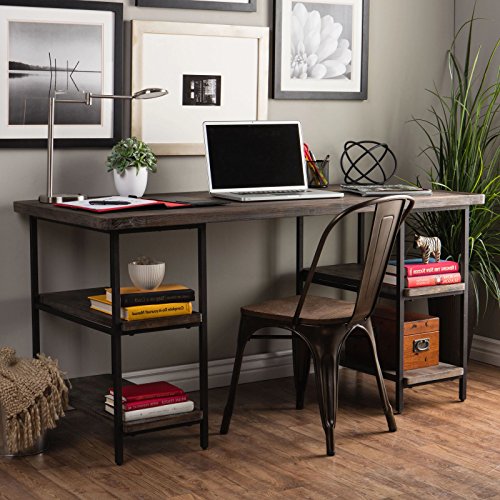 Rustic Desk Provides Classic Style and Contemporary Functionality. Computer Table Workstation Suitable for Home, Office Area, Craft Room, Or Den. PC Laptop Farmhouse Desktop Creates Timeless Feel.