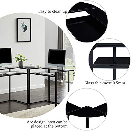 Mrs Bad L Shaped Desk,56.7 x 56.7 x 32.6 inches,Corner Computer Desk with Storage Shelf, Pc Workstation,Home Office Desk,Gaming Desk,Easy Assemble, Space Saving