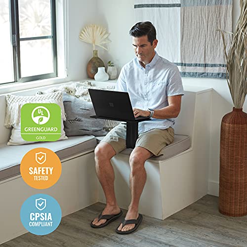 ECR4Kids The Surf Portable Lap Desk, Kids Floor Desk, Flexible Seating for Schools, Classrooms and Homeschool, One-Piece Writing Table, Alternative Seating, 10-Pack - Black