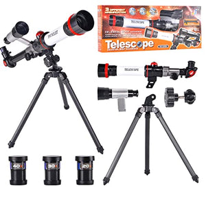 KSEMOTI Astronomical Telescope for Kids & Beginners, 60mm Professional Stargazing Optical Lens High-Definition Magnification Telescope Science Kit Toys with Tripod and 20/30/40x Eyepieces