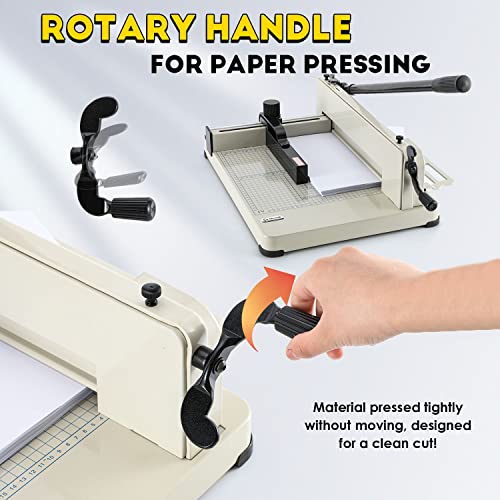 CGOLDENWALL 12" Heavy Duty Paper Cutter Industrial Guillotine Paper Trimmer, Cutting Ability up to 444 Sheets, Alsp Applied for Normal Paper Leather Non-Woven Fabrics
