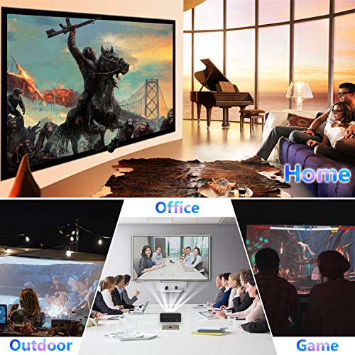 Pocket Pico HD Smart Projector by ERISAN, Wi-Fi Bluetooth, 300 ANSI Lumen, Battery Powered Mini Portable Video Beam, Auto Keystone Mechanical Focus, HiFi Stereo, 100 Inch for Watching Anywhere