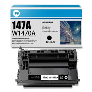1 Pack Black Compatible 147A | W1470A Toner Cartridge Replacement for M610 M610dn M611dn M611x M612 M612dn Flow MFP M634h M634z MFP 635h 635fht 636h 636fht Printer Ink Cartridge (High Yield)
