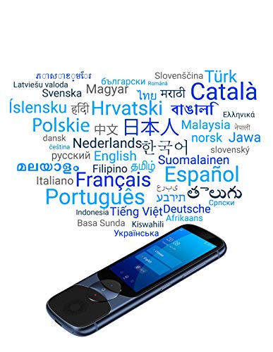 Language Translator Device with Unlimited 2-Year Global Data, No Wifi Need, Jarvisen Instant Real Time Two Way Voice 60 Languages and Selected Offline Translation, Support Bluetooth Earphone (Grey)