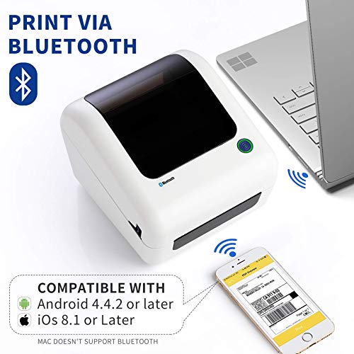 Bluetooth Thermal Shipping Label Printer - High Speed 4x6 Wireless Label Maker Machine, Support PC, Phone, USB for MAC, Compatible with Ebay, Amazon, Shopify, Etsy, USPS Barcode, Mailing