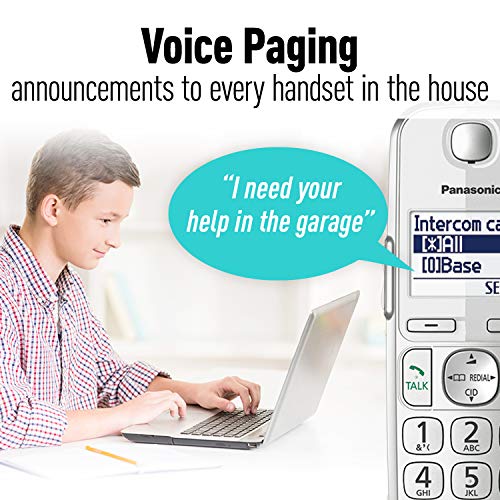 Panasonic Link2Cell Bluetooth Cordless Phone System - 5 Handsets - KX-TGE475S Silver