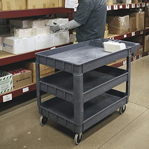 Ironton Utility Cart 500-Lb. Capacity 3 Tray, Maintenance-Free Structural Foam, Scratch Resistant, 46 3/5in.W x 25 2/5in.D x 32 7/10in.H