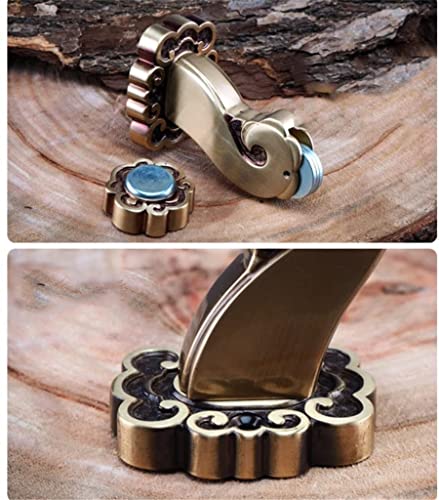 Classical Pattern Magnetic Door Stopper Copper Holder Catch Floor Fitting - Home Bedroom (Color: A)
