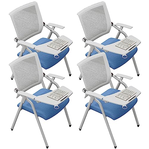 Foldable Mid Back Mesh Office Conference Chairs - 4 Pack Blue (4pcs)