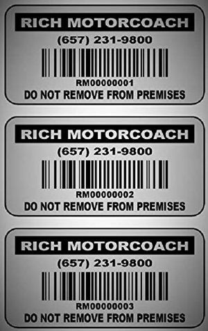 5000 Custom 2x1 Metalized Silver Polyester Asset Tags/Labels Various Quantities"Featuring Easy Do It Yourself Design"
