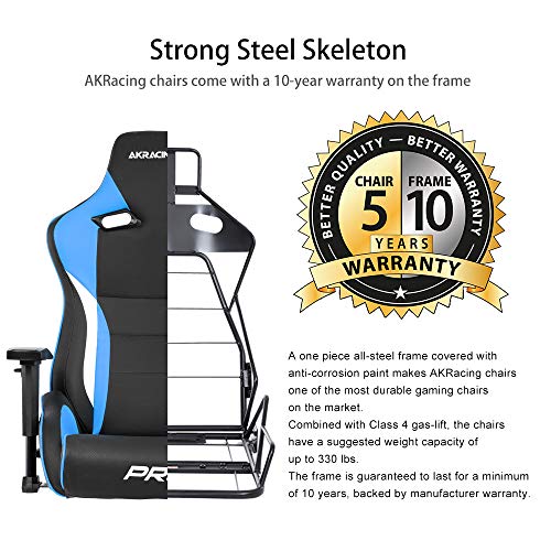 AKRacing Masters Series Pro Luxury XL Gaming Chair with High Backrest, Recliner, Swivel, Tilt, 4D Armrests, Rocker & Seat Height Adjustment Mechanisms, 5/10 Warranty