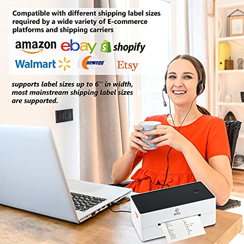 SDCYFEE Bluetooth Thermal Label Printer-Commercial Grade Direct Thermal High Speed Printer – Compatible with Etsy, Ebay, UPS,Amazon,Support Multiple Systems - Barcode Printer - 4x6 Printer