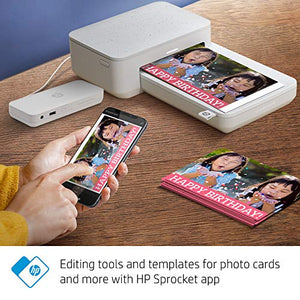 HP Sprocket Studio 4x6” Instant Photo Printer – Print Photos from Your iOS, Android Devices & Social Media - Paper, Ink & Charger Bundle