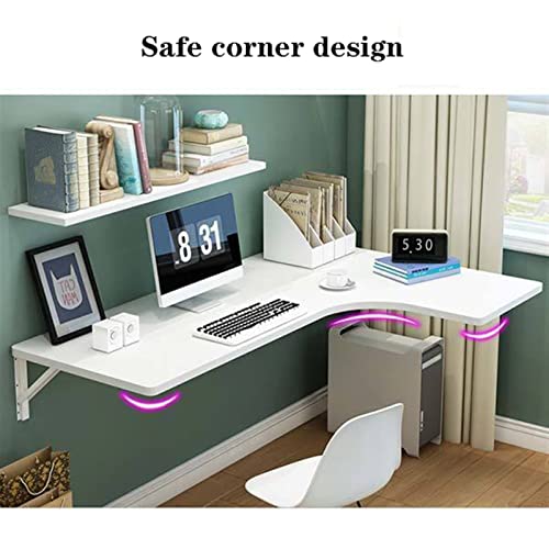 BinOxy Wall-Mounted Foldable Computer Desk with Steel Bracket - Multifunctional Table for Small Spaces