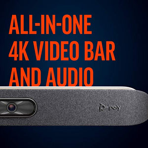 Plantronics Poly - Studio X30 - 4K Video & Audio Bar - Conferencing System for Small Meeting Rooms - Teams, Zoom Compatible