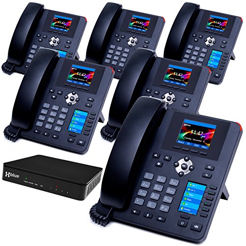 XBLUE QB System Bundle with 6 IP7g IP Phones Including Auto Attendant, Voicemail, Cell & Remote Phone Extensions & Call Recording