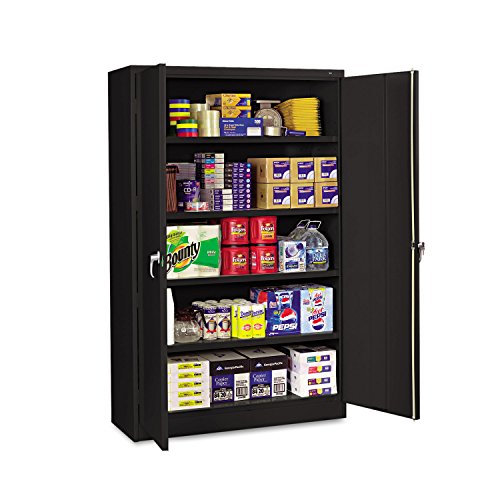 Tennsco J1878SUBK Assembled Jumbo Steel Storage Cabinet, 48w x 18d x 78h, Black