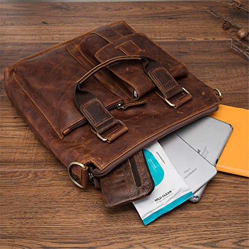 XZJJZ Handbag Men's Bag Messenger Bag Casual Business Briefcase Shoulder Bag Retro Fashion Bag (Color : A, Size : 31 * 31 * 4cm)